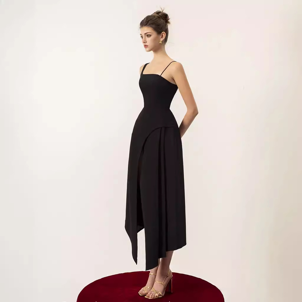 Elegant Flowy Dress  S M L Casual Sleeve Dress New Fashion Womens Summer Midi Dress