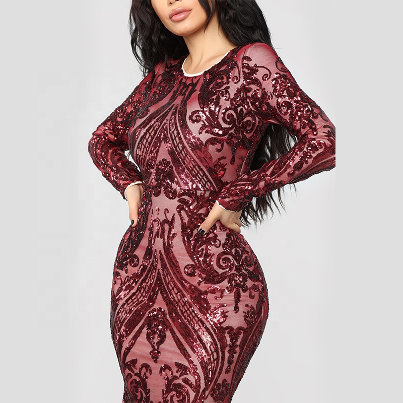 Elegant Evening Dress  Fashionable Women  Long Mermaid Sequin Dresses