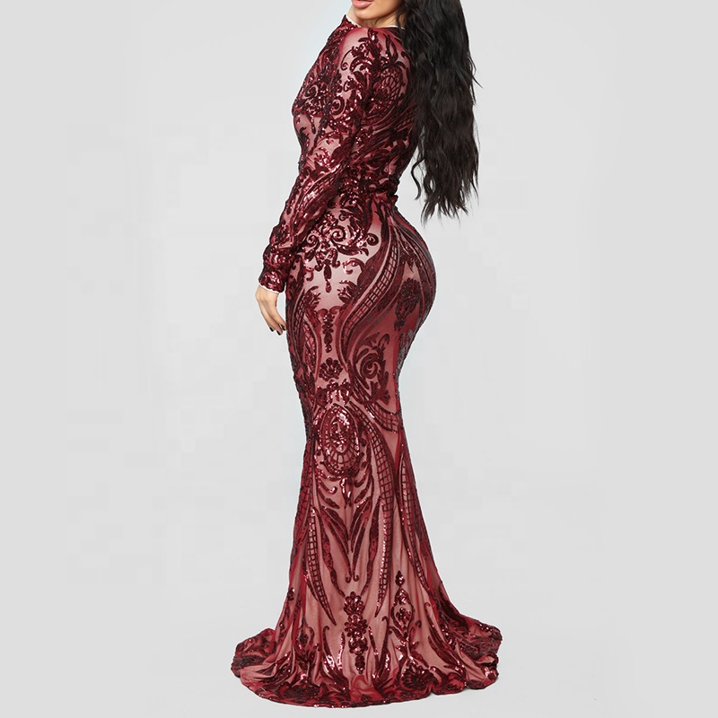 Elegant Evening Dress  Fashionable Women  Long Mermaid Sequin Dresses