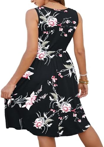 2025 Women's Casual Summer Midi Dress Sexy V Neck Print Sleeveless Sundress with Natural Waistline Washable Silk Screen Printing